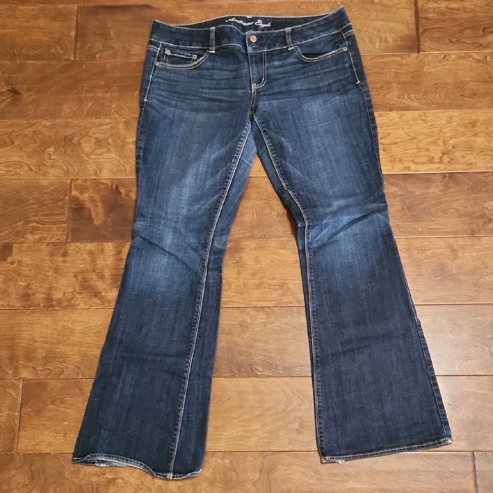 American Eagle Women's ARTIST Indigo Flare Jeans SIZE 14